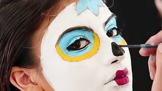 Michelle Martinez is a babe with a painted face who wants to fuck