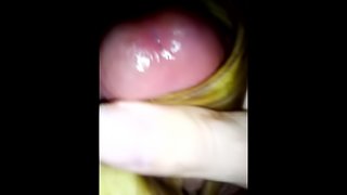 Stroking My Huge Penis Head With A Banana Peel