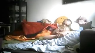 Blonde girl gets spoonfucked in the morning